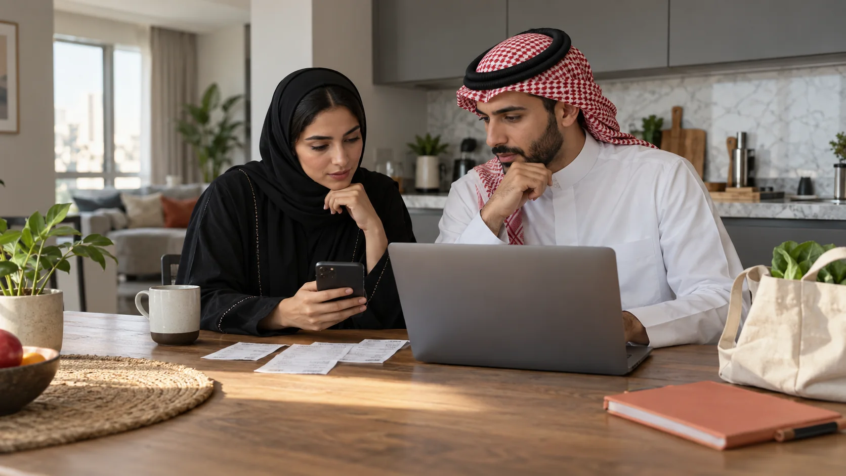 متسوقان سعوديان يقارنان السعر النهائي